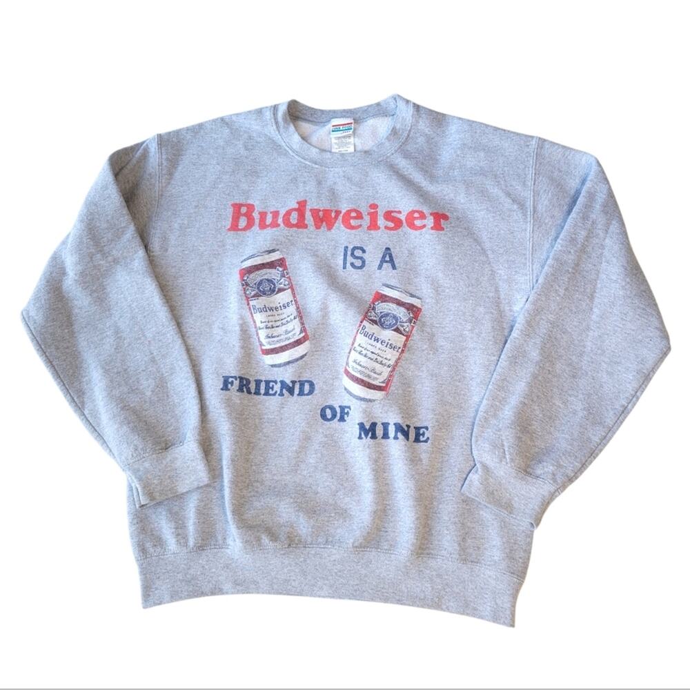 Budweiser Junk Food Sweatshirt Pullover Gray Small